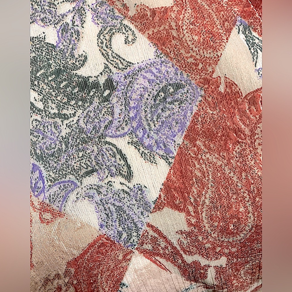 Jessica Simpson Multicolor Patterned Top/Raw Hem/Size S (big- fits like an 8/10) - Picture 8 of 8